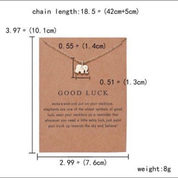 Dainty Elephant Necklace - GOOD LUCK - Picture 3 of 3